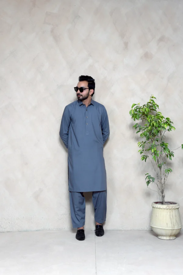 Charcoal Grey – Unstitched Wash & Wear Suit for Men | Premium Fabric