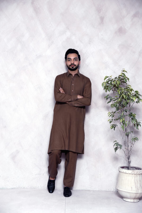 Classic Brown – Unstitched Wash & Wear Suit for Men | Premium Fabric