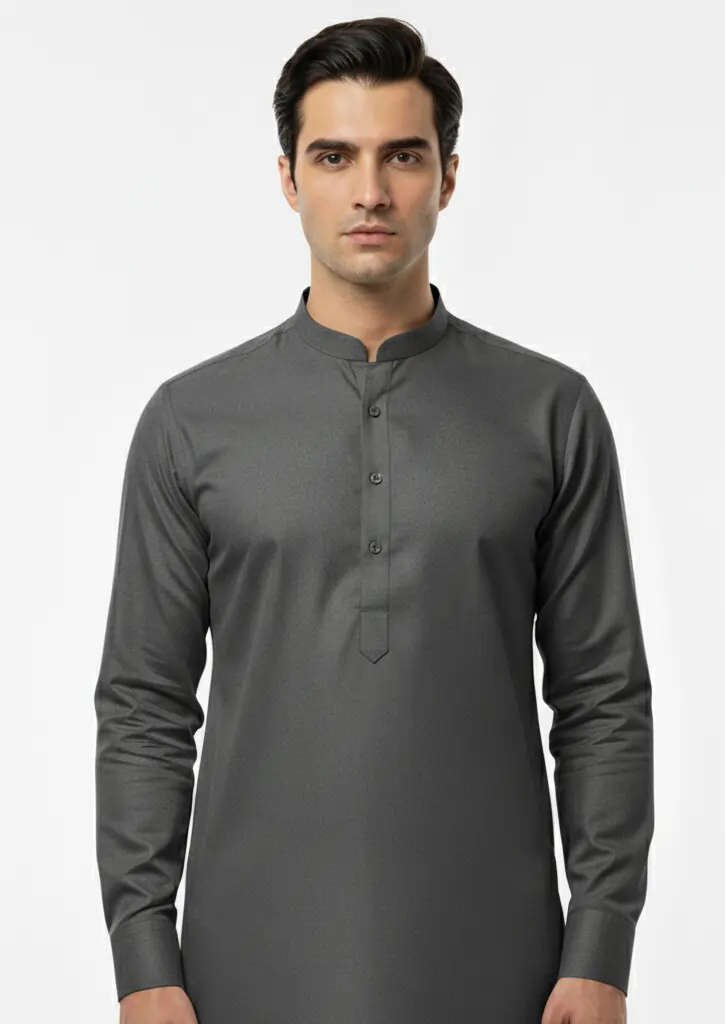 Charcoal Grey – Unstitched Wash & Wear Suit for Men | Premium Fabric