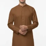Golden Brown – Unstitched Cotton Suit for Men | Premium Fabric