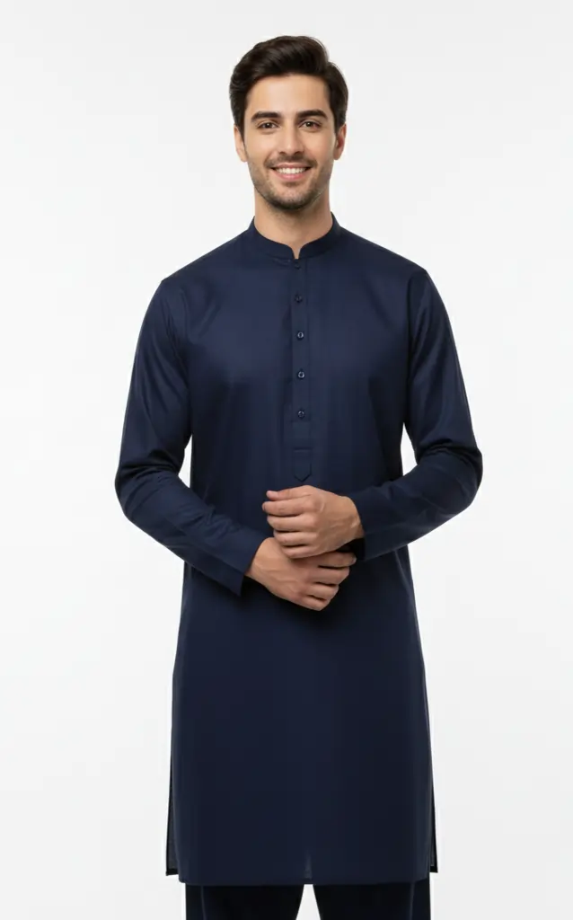 Navy Blue – Unstitched Cotton Suit for Men | Premium Fabric