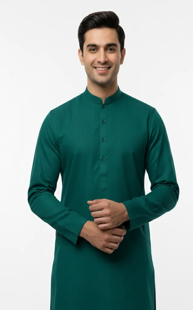 Olive Green – Unstitched Cotton Suit for Men | Premium Fabric