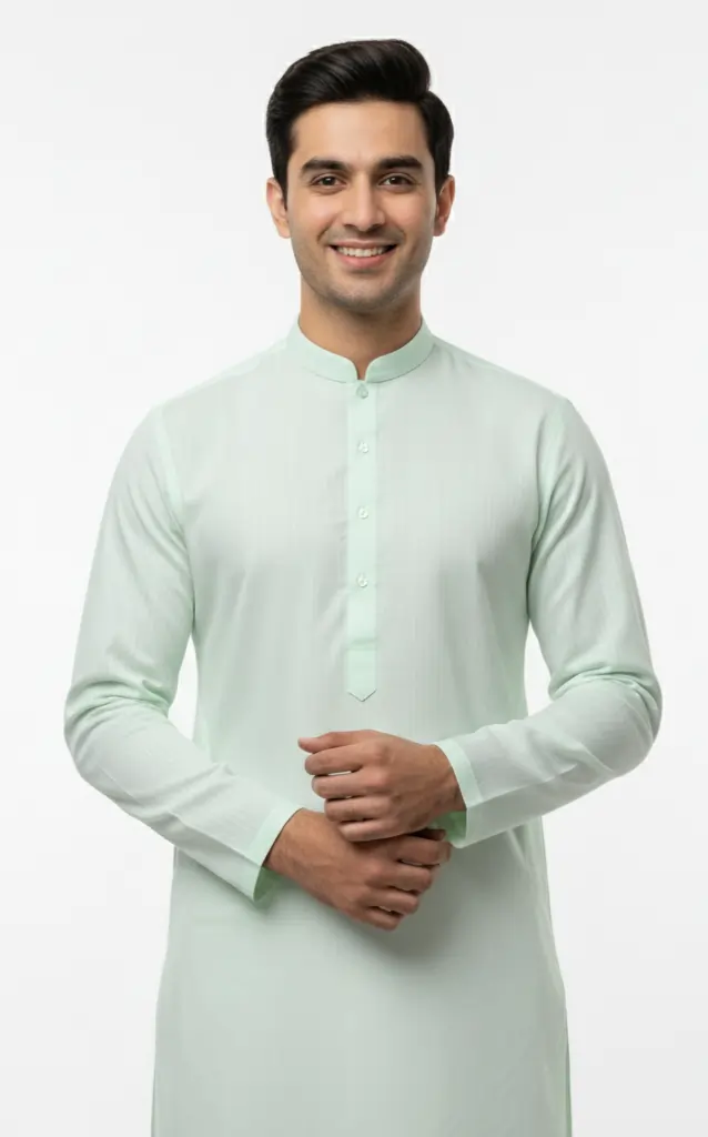 Soft Pistachio – Unstitched Cotton Suit for Men | Premium Fabric