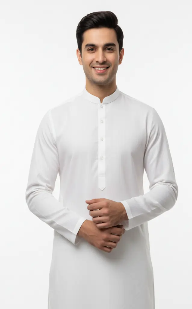 Soft Pure White – Unstitched Cotton Suit for Men | Premium Fabric