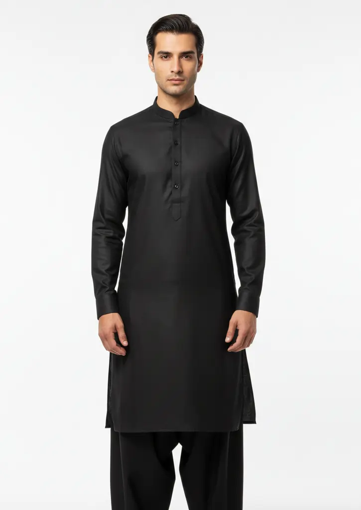 Premium Black – Unstitched Wash & Wear Suit for Men | Premium Fabric
