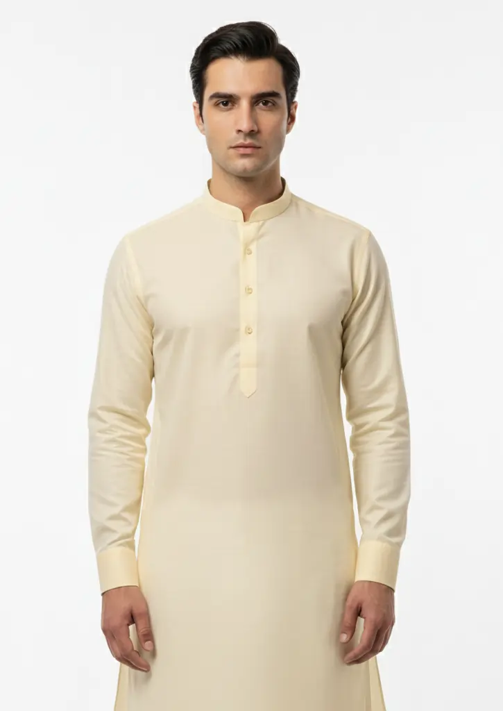 Elegant Cream – Unstitched Wash & Wear Suit for Men | Premium Fabric