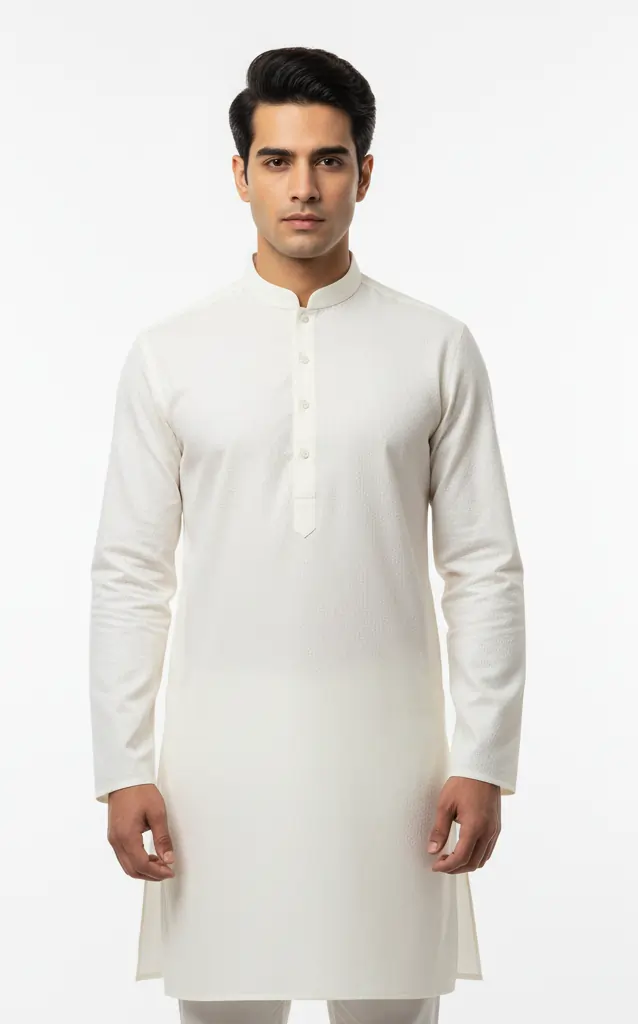 Off White – Unstitched Cotton Suit for Men | Premium Fabric